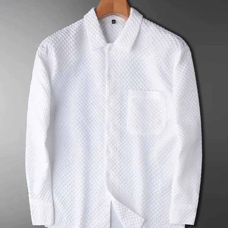 Imported Fabric Bubble Popcorn Plain Premium Cotton Shirts( WITH POCKET) | Choose Your Color