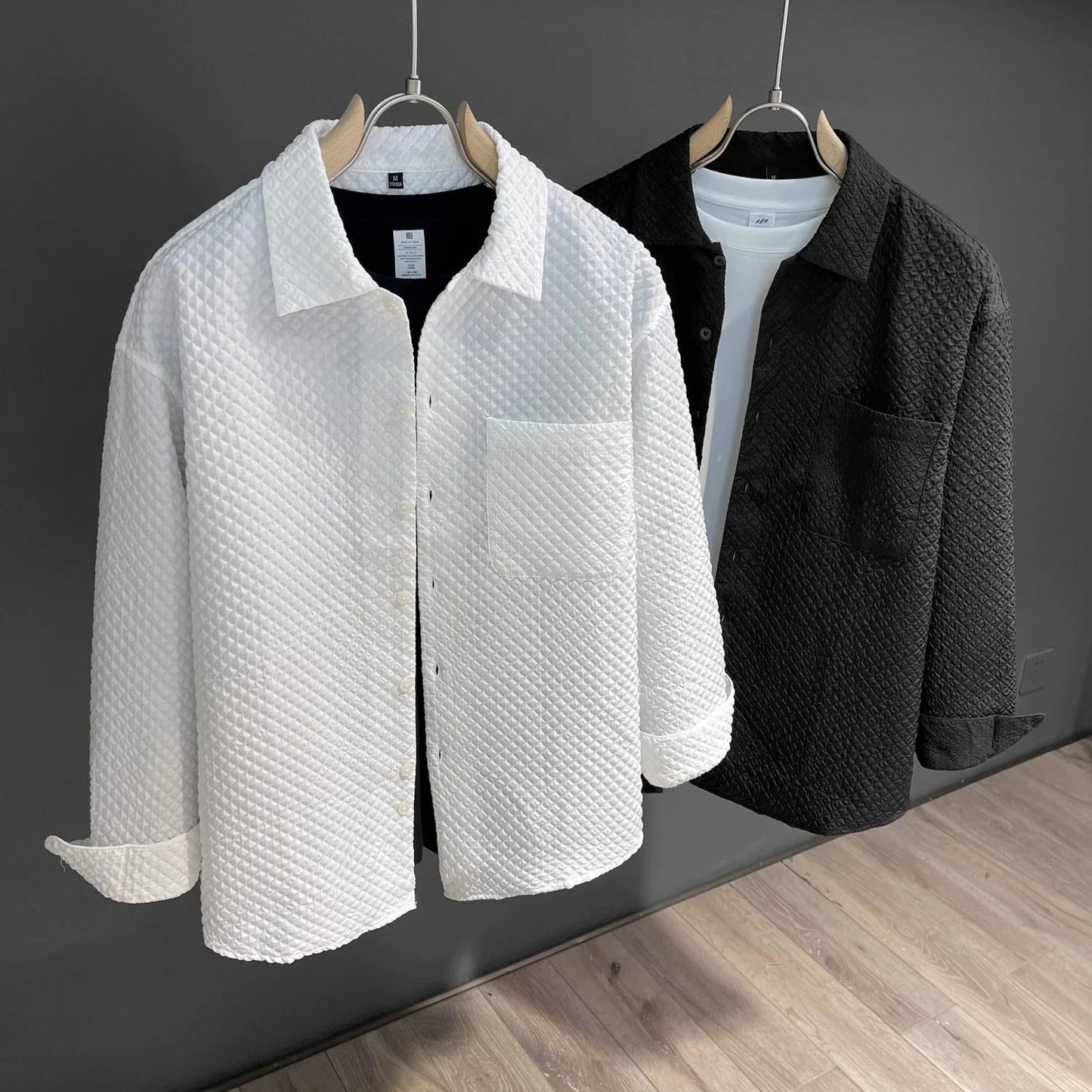 Imported Fabric Bubble Popcorn Plain Premium Cotton Shirts( WITH POCKET) | Choose Your Color